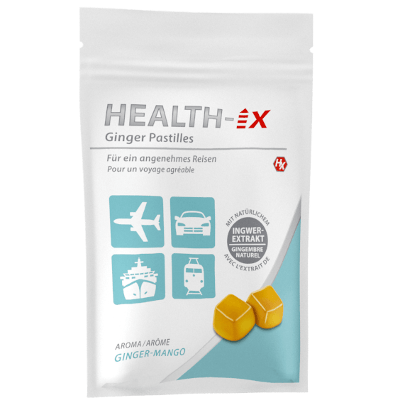 Produktverpackung der Health-iX Ginger Pastilles